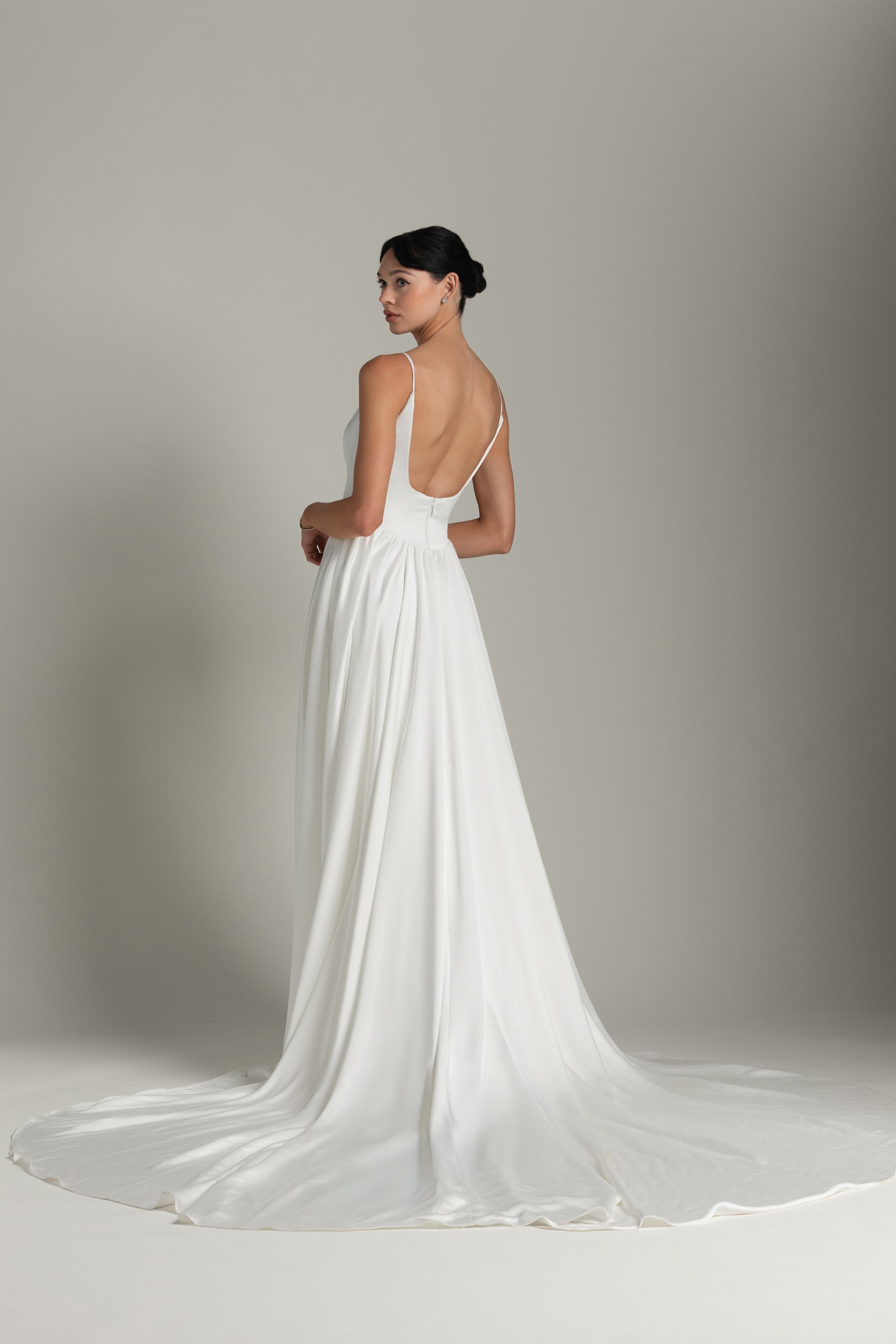 Amelie (Basque Waist): A modern wedding dress with a square neck, basq – Aesling Amelie (Basque Waist): A modern wedding dress with a square neck, basq – Aesling