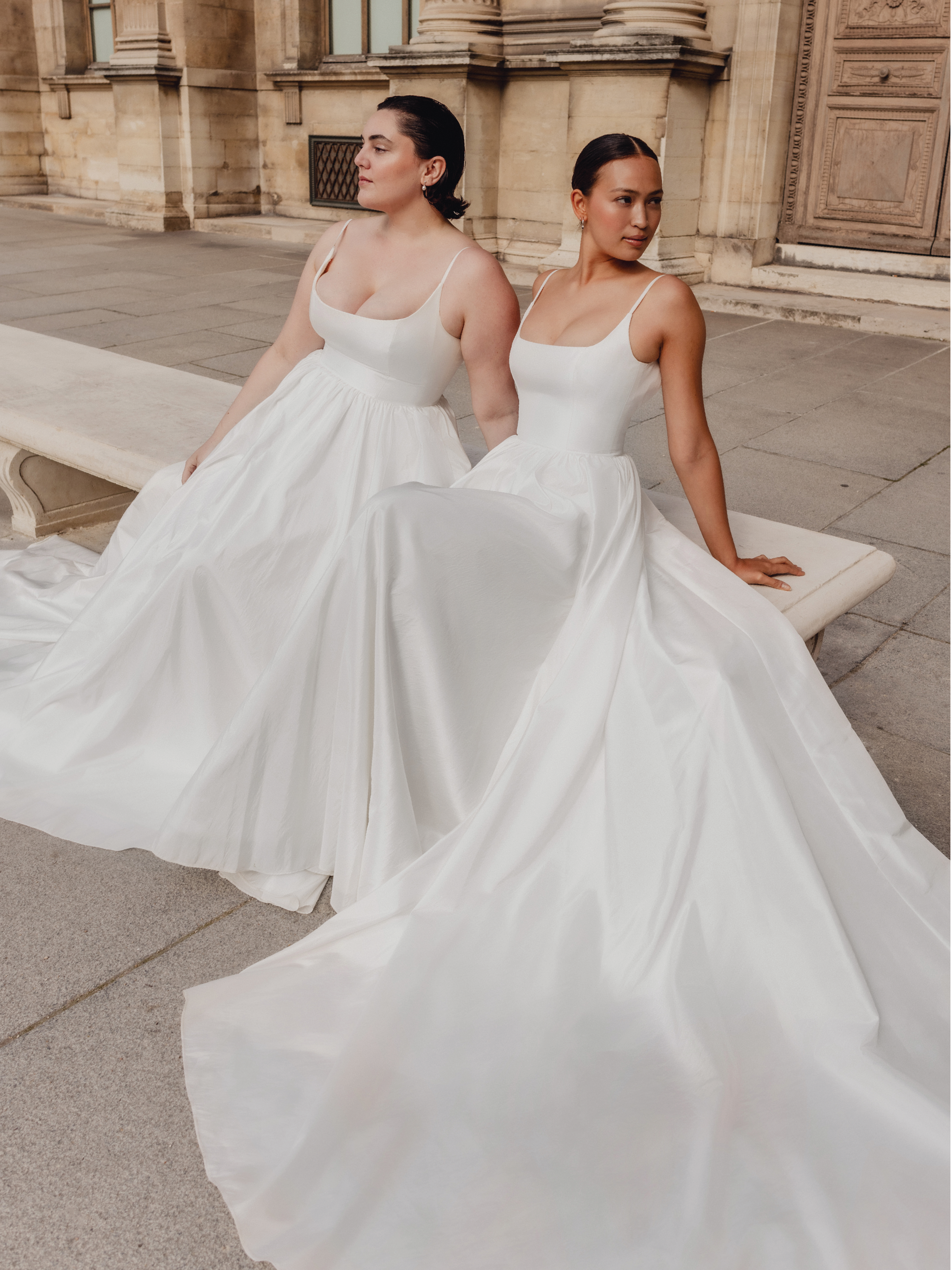 Amelie : A modern taffeta wedding dress with a square neckline and gathered a-line skirt (Copy)